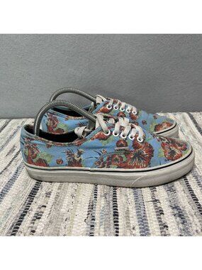 Vans X Star Wars Authentic Yoda Aloha Blue Floral Print Mens 8 Womens 9.5